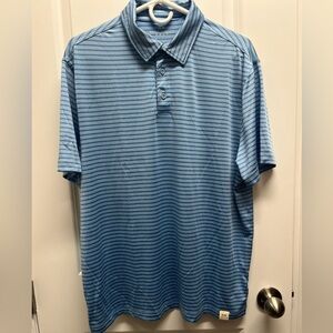 Rorie Whelan Men’s Blue Striped Performance Polo Shirt Large